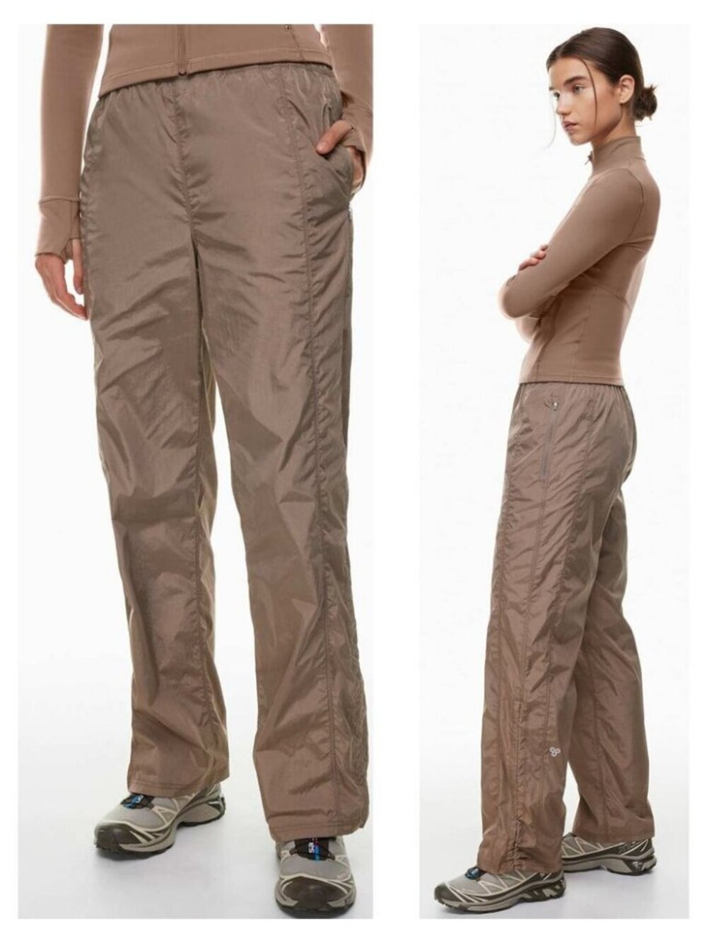 TNA Action Prima Pant Relaxed Dance Pants Size 2XS Deep Taupe
